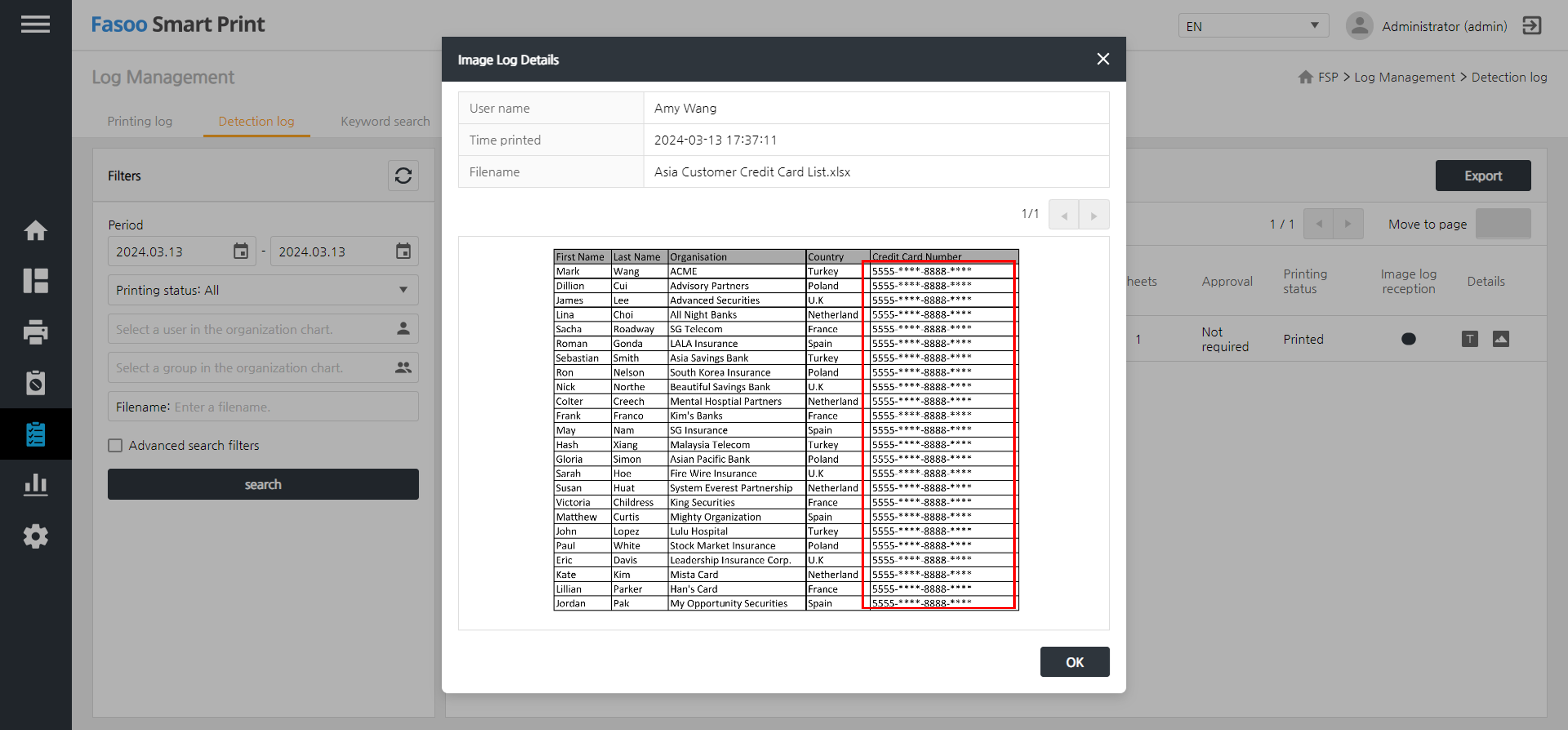 screenshot of Fasoo Smart Print